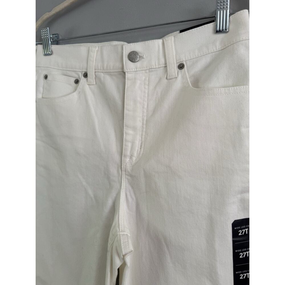 NWD J. Crew White Wide Leg Cropped Jeans Women’s Size 27 Tall All Day Stretch - Picture 5 of 12